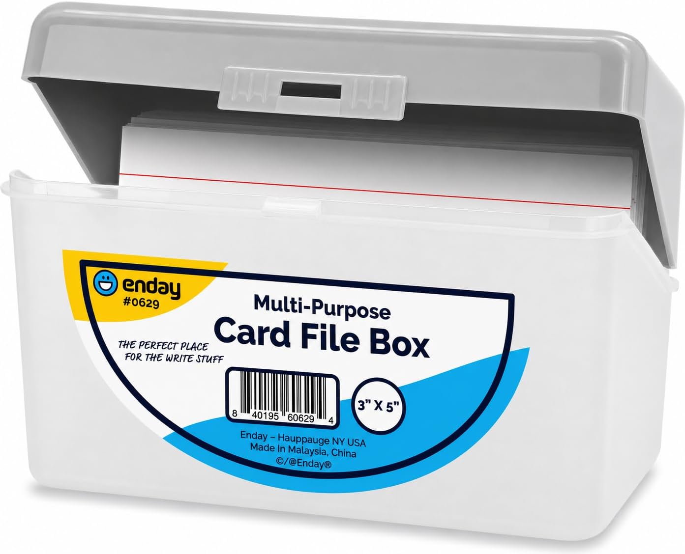 Card Index Box - Index Card Box Grey 3x5 Card