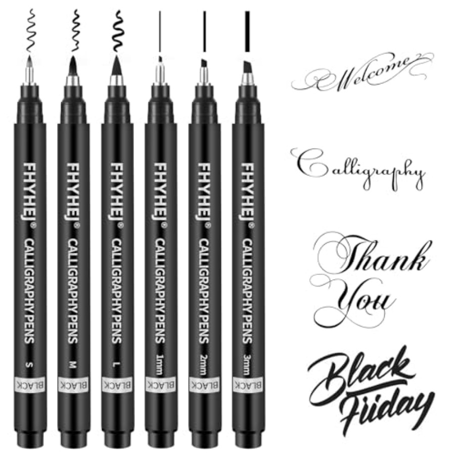 Archive Box Set - Calligraphy Pen, 6 Size Calligraphy Pens