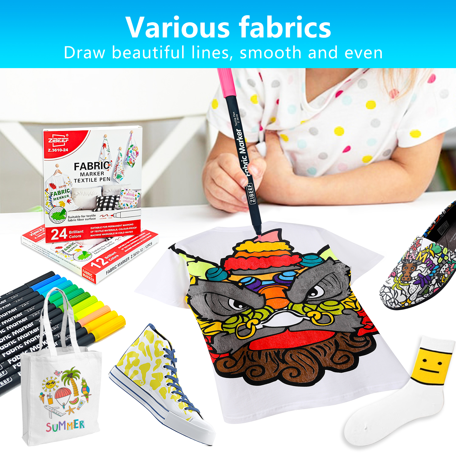 12/24 Color Fabric Markers-Fin - Correction Pen Fine avis et prix