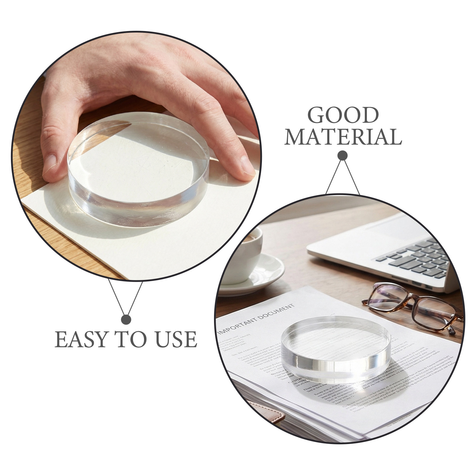 3.15 Inch Round Clear Crystal  - Book Weight Glass avis et prix