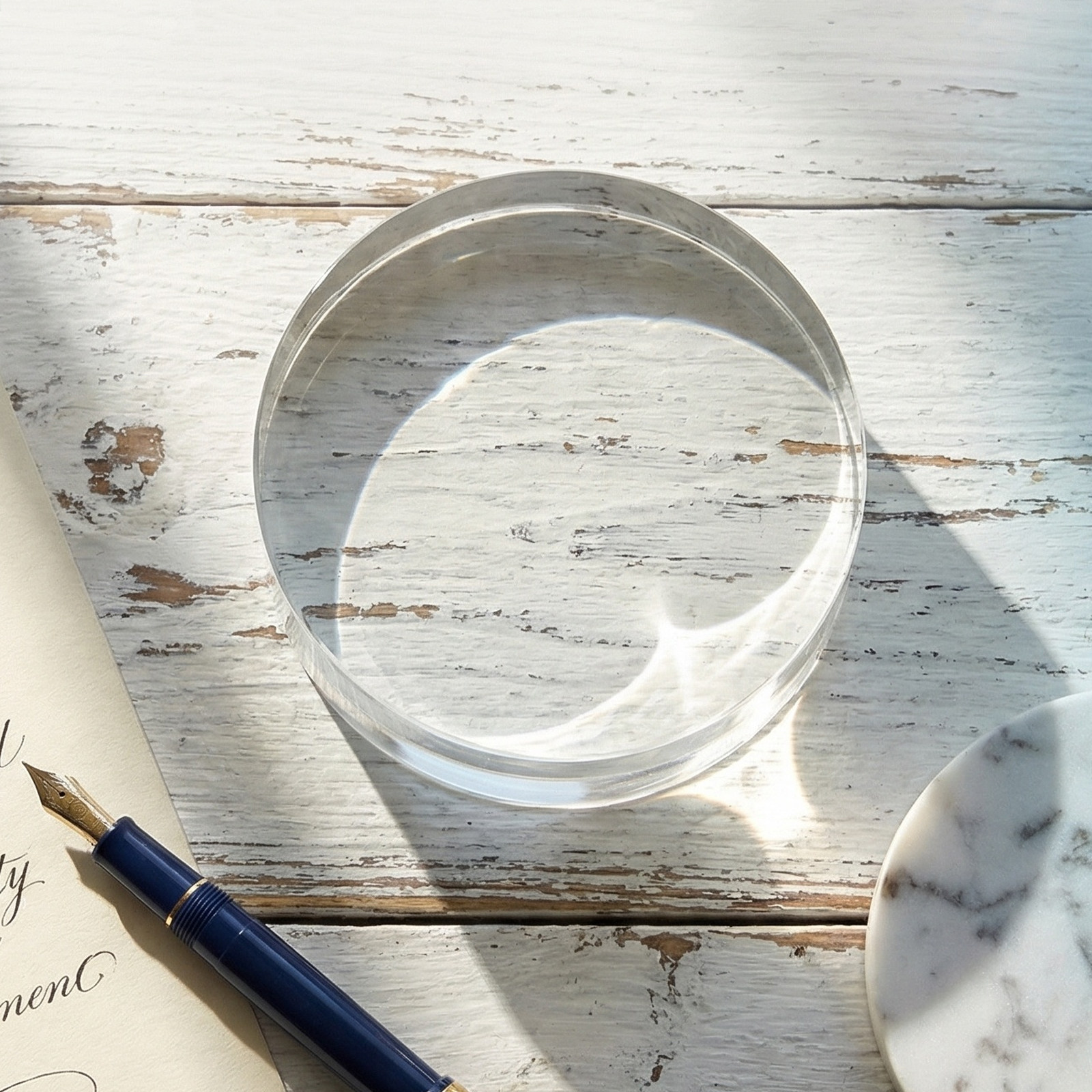 3.15 Inch Round Clear Crystal  - Book Weight Glass avis et prix