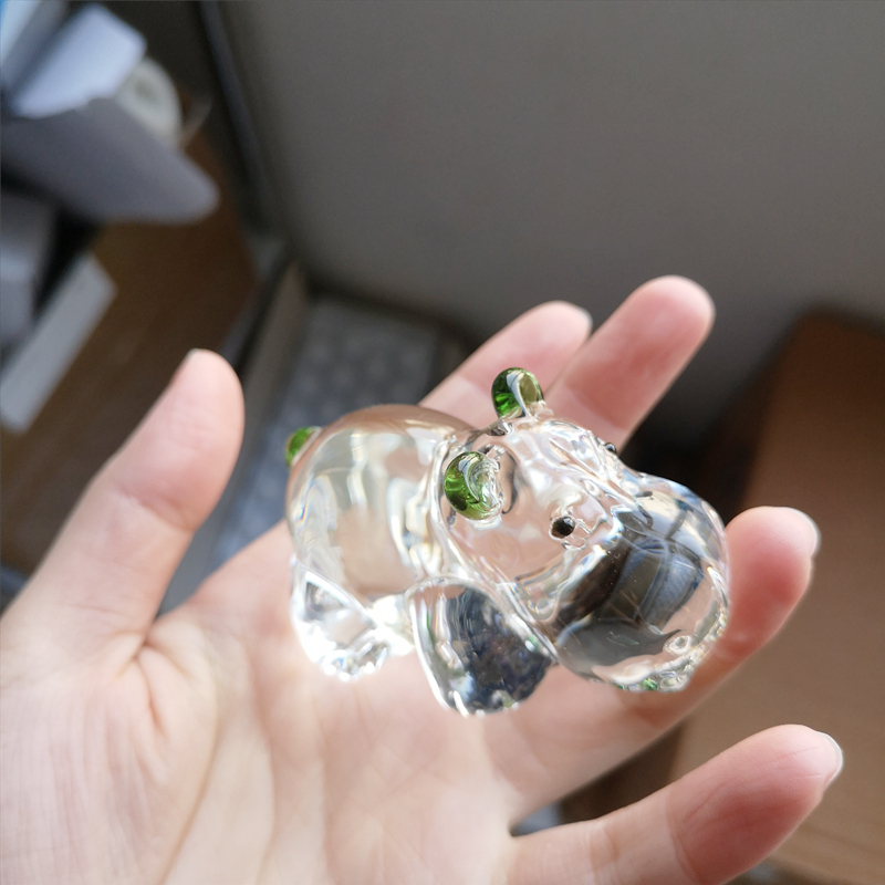 1PC Crystal Hippo Figurine Col - Paper Weight Crystal avis et prix