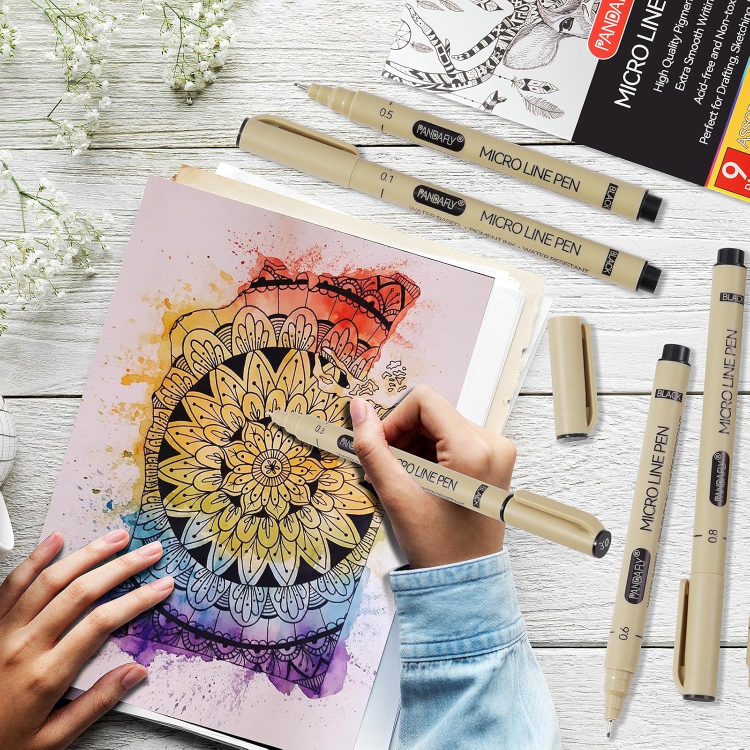 Black Micro-Pen Fineliner Ink  - Archive Box Set avis et prix
