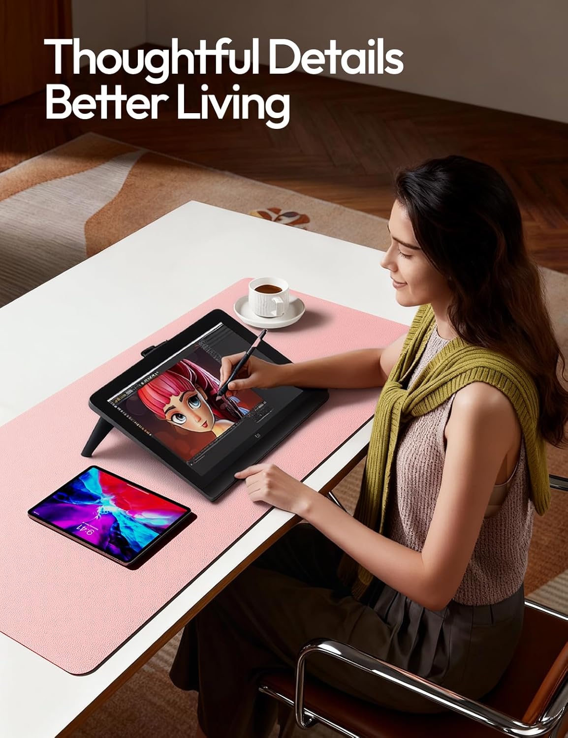 PU Leather Desk Protector with - Leather Desk Pad avis et prix