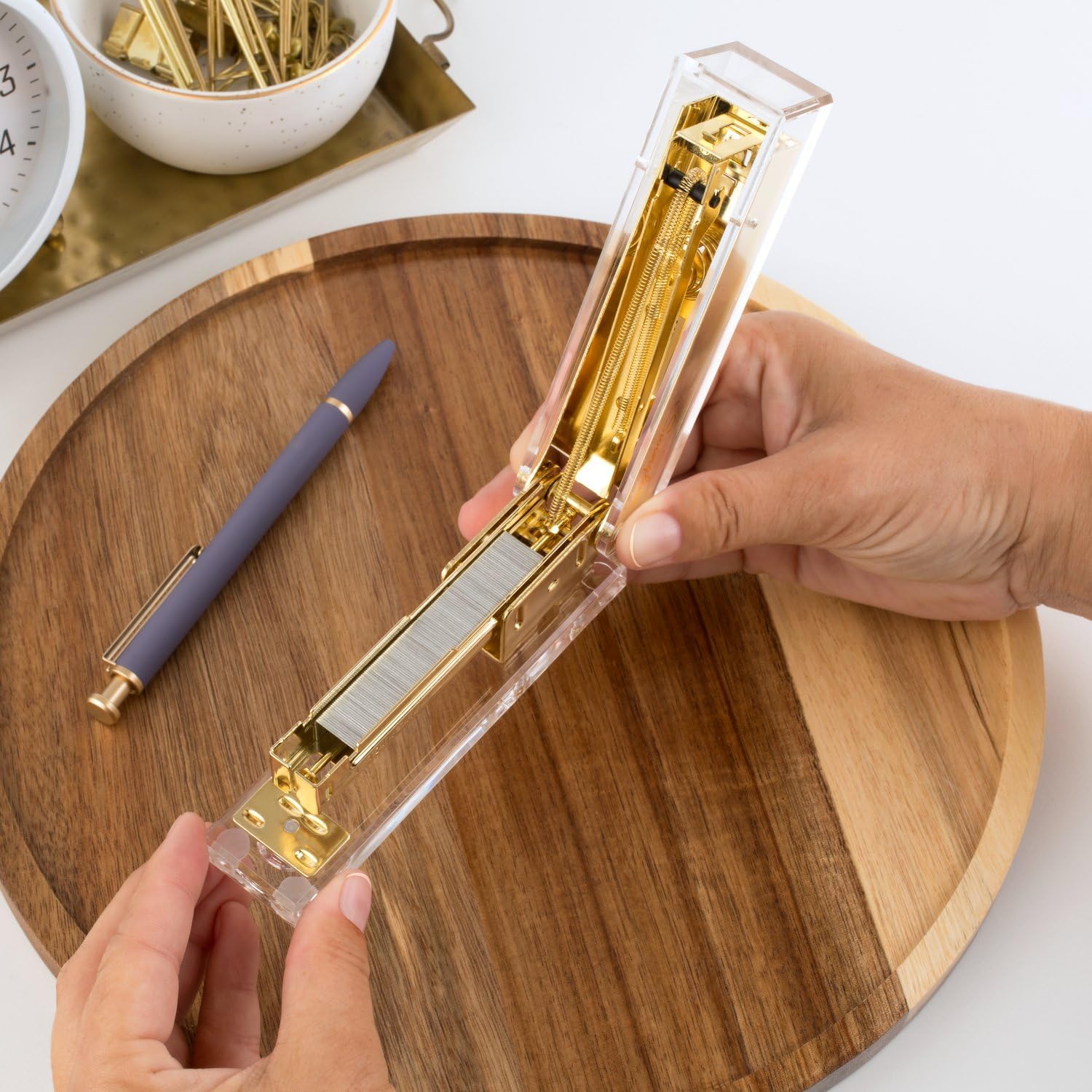 Compact Clear Acrylic Gold Sta - Stapler Half Strip avis et prix
