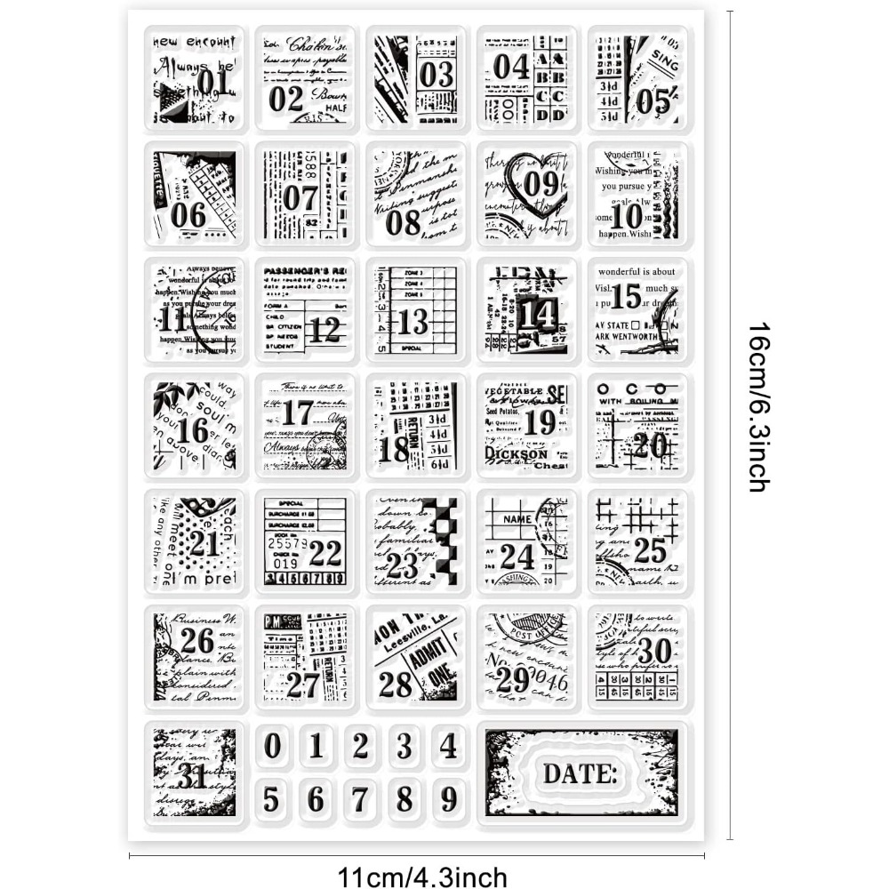 1Sheet Vintage Date Clear Stam - Rubber Date Stamp avis et prix