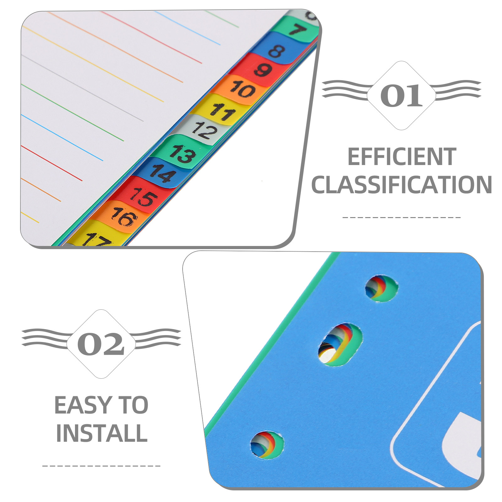 1Set A4 11-Hole PP Index Divid - Tab Divider A4 avis et prix