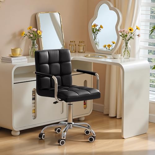 Black PU Leather Swivel Office - Leather Desk Pad avis et prix