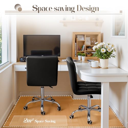 Black PU Leather Swivel Office - Leather Desk Pad avis et prix
