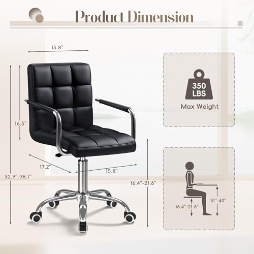 Black PU Leather Swivel Office - Leather Desk Pad avis et prix