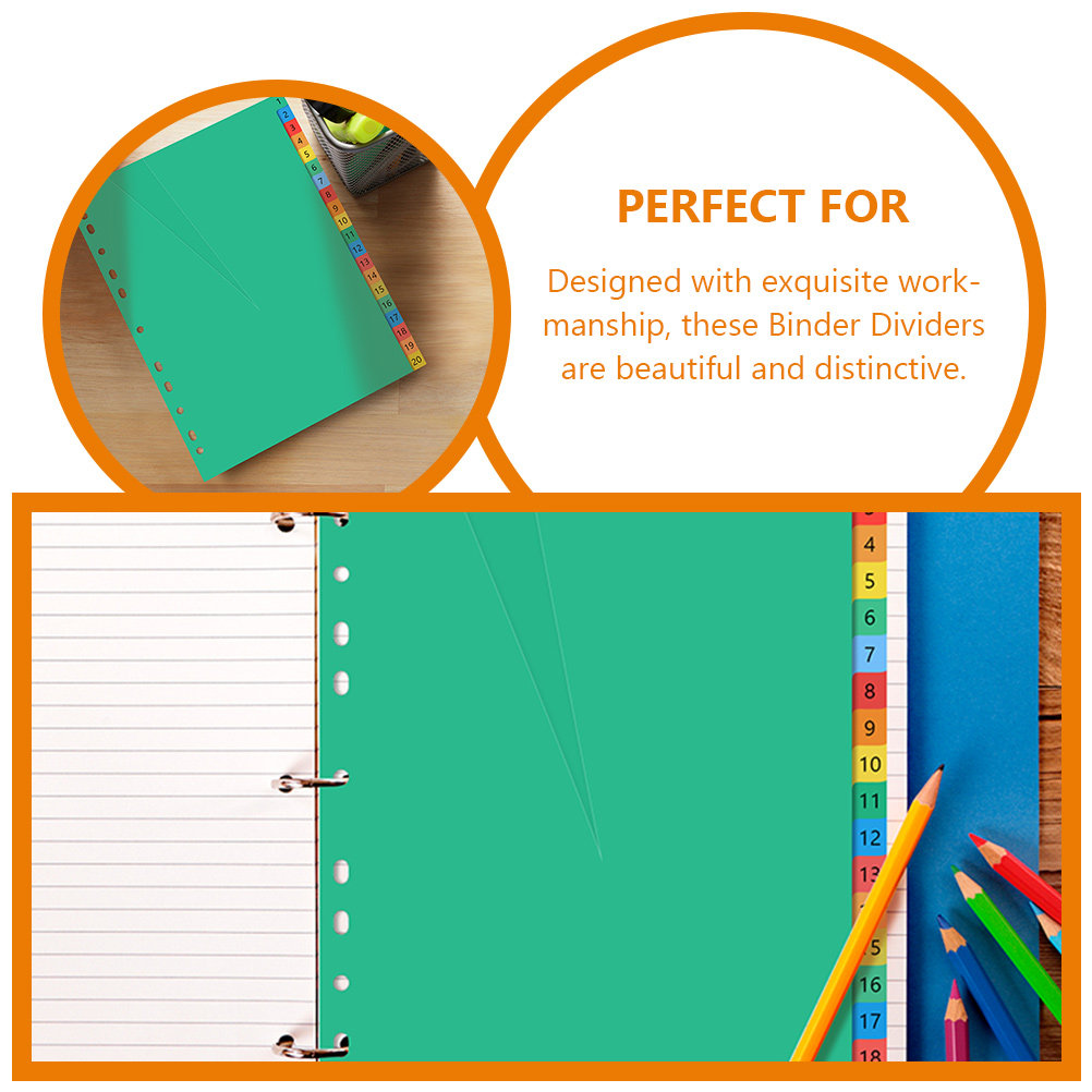 40Pcs Premium Plastic Colored  - Tab Divider A4 avis et prix