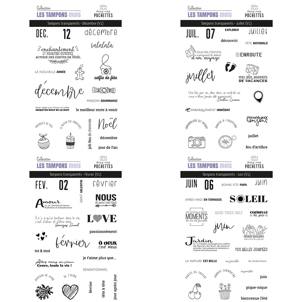 French Month Themed Clear Stam - Rubber Date Stamp avis et prix