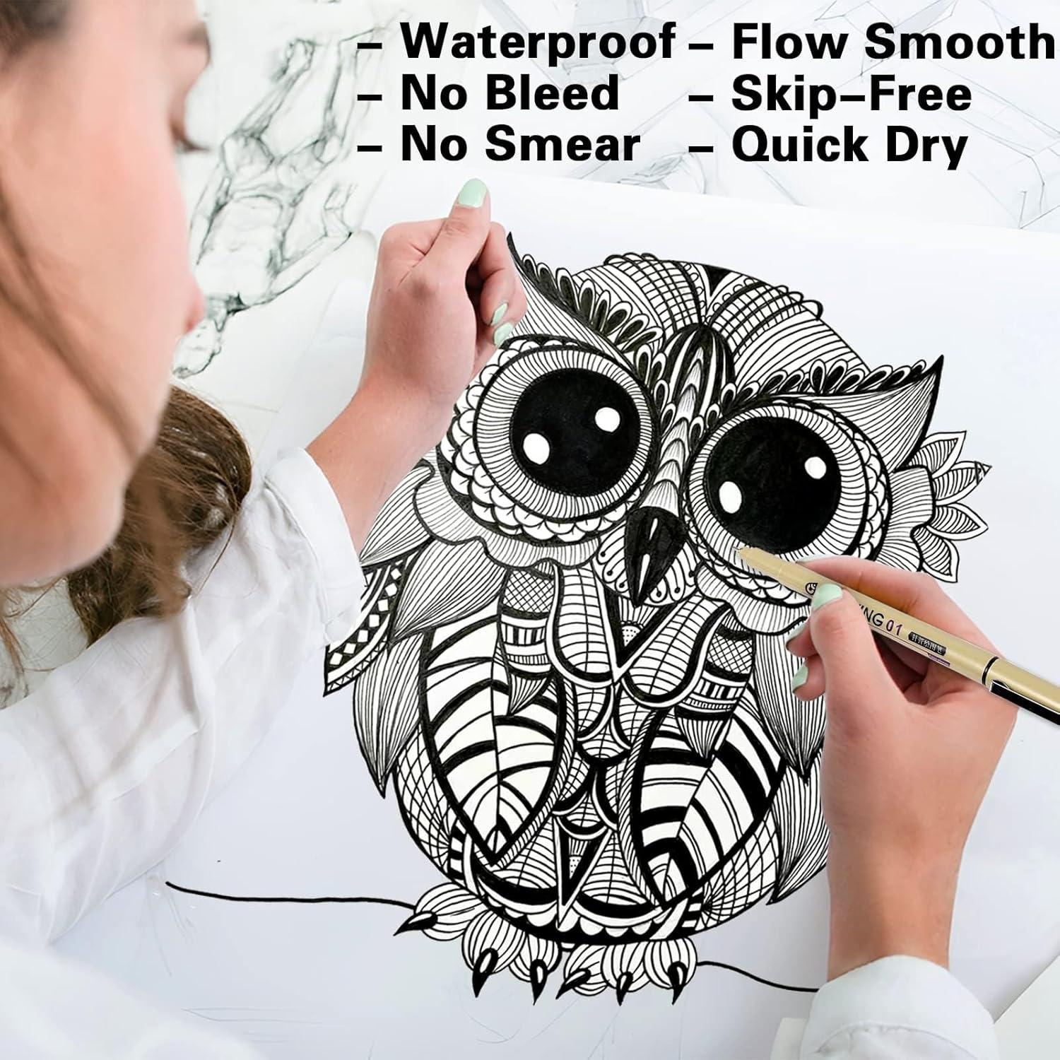 12 Black Fine Line Drawing Pen - Archive Box Set avis et prix