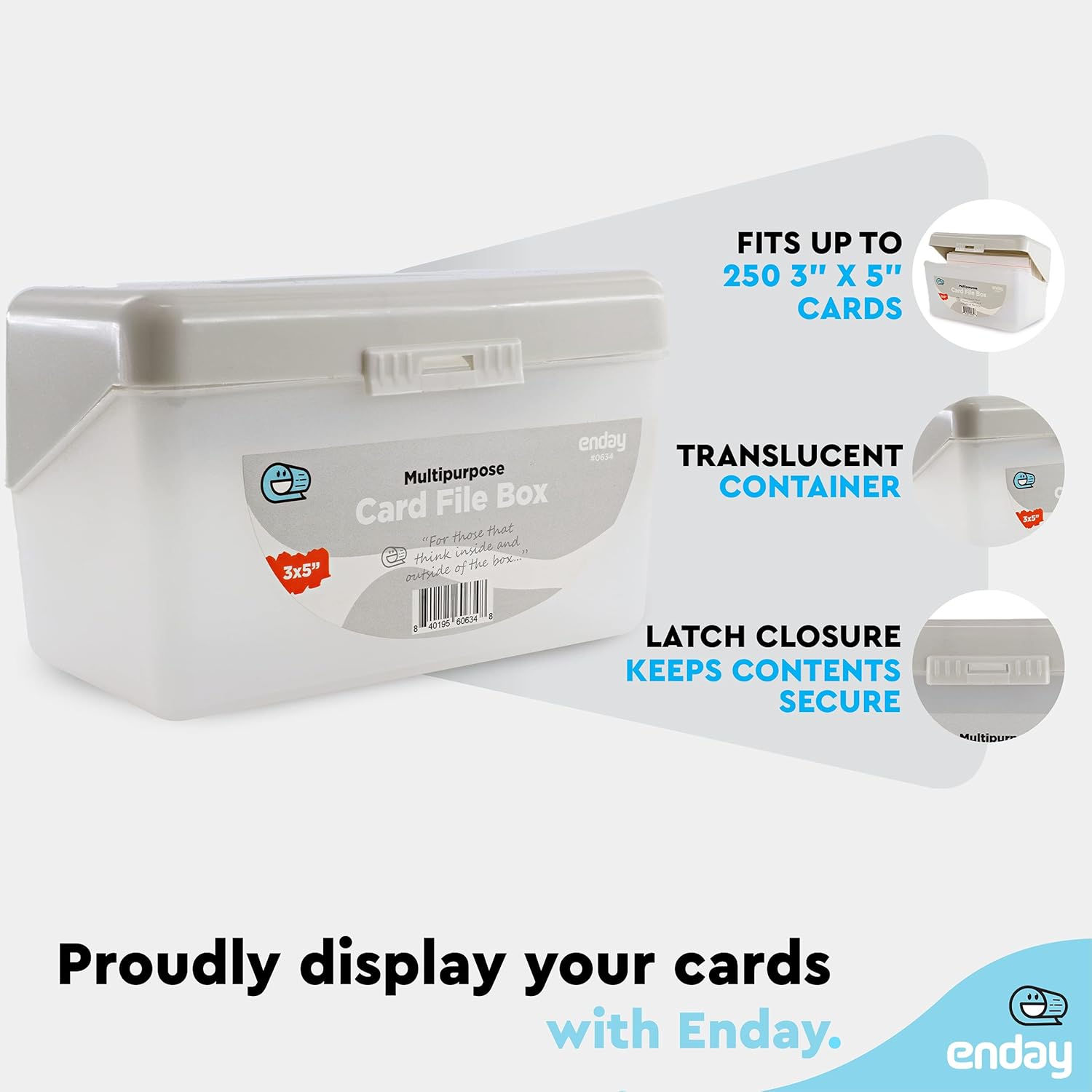 Index Card Box Grey 3x5 Card H - Card Index Box avis et prix