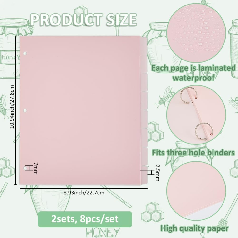 16 Sheets 3 Ring A4 Pink Binde - Tab Divider A4 avis et prix