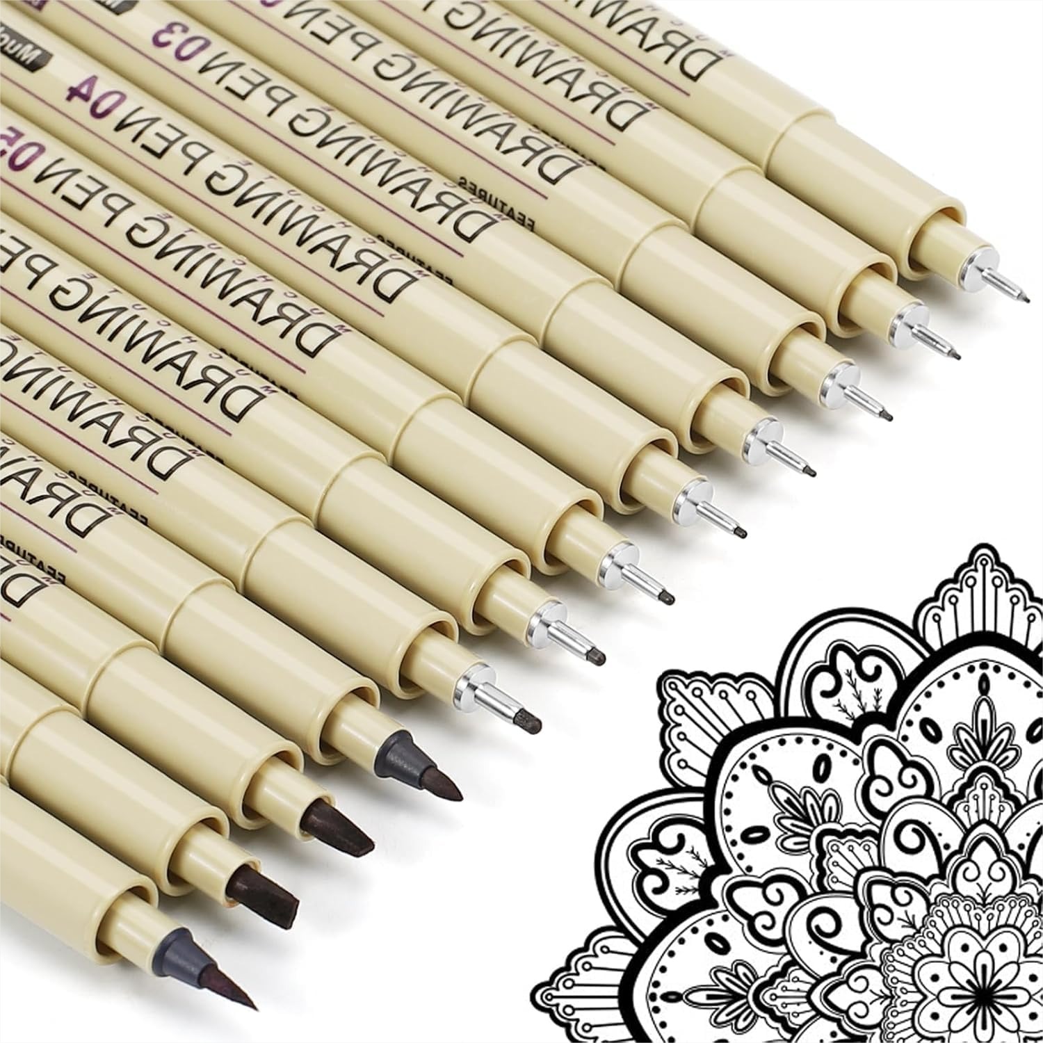 12 Black Micro Fineliner Drawi - Archive Box Set avis et prix