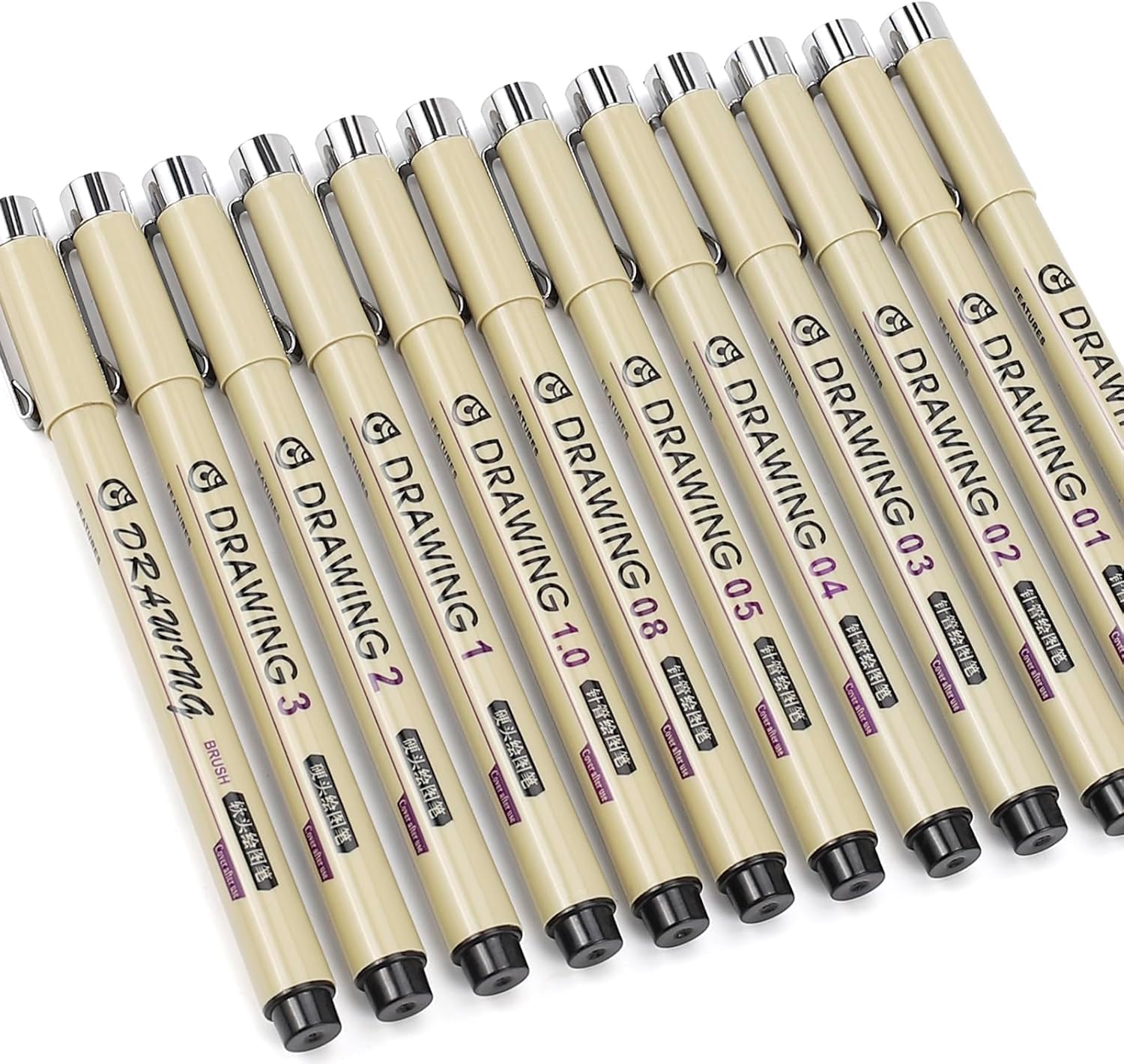12 Black Micro Fineliner Drawi - Archive Box Set avis et prix