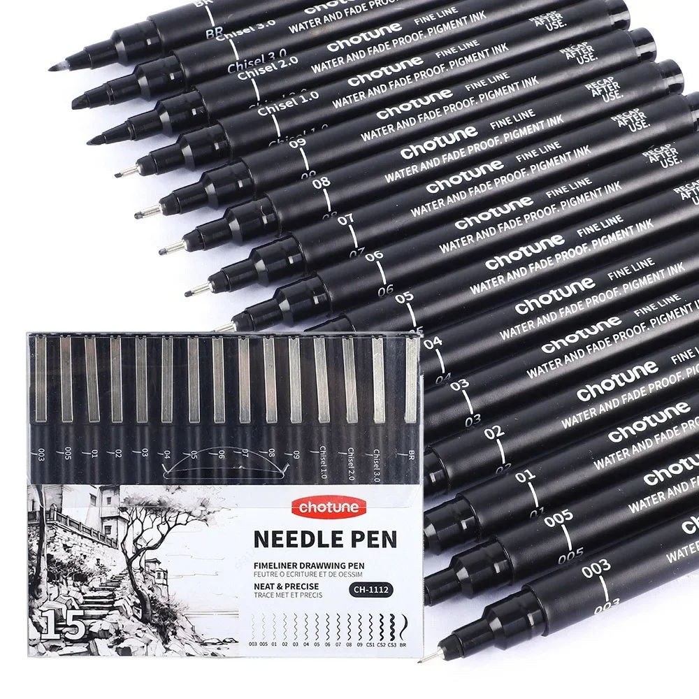 Black Micro Pens,15 Sizes,Wate - Correction Pen Fine avis et prix