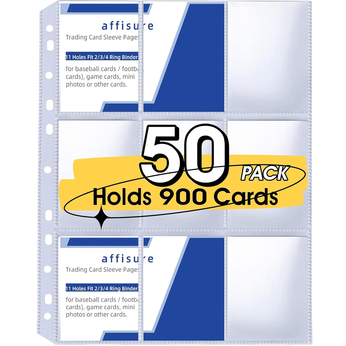 50 Pack 9 Pocket Card Sleeves  - Card Index Box avis et prix
