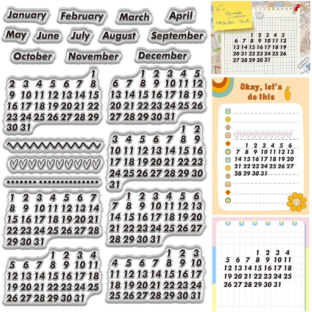 Calendar Date Clear Stamps Vin - Rubber Date Stamp avis et prix