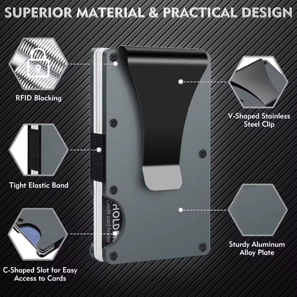 Aluminum Alloy Rfid Blocking C - Index Card Holder avis et prix