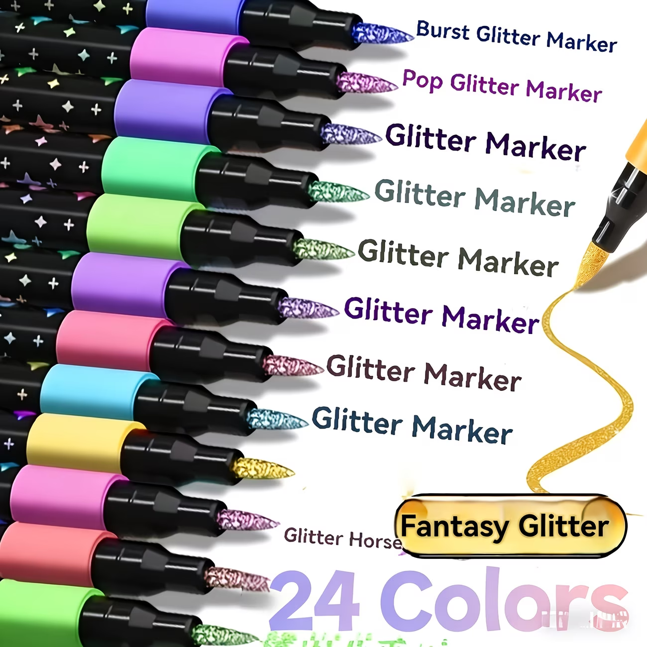 24 Colors Double Head Glitter  - Correction Pen Fine avis et prix