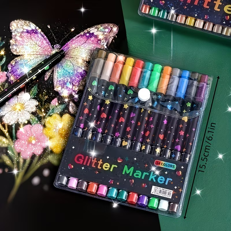 24 Colors Double Head Glitter  - Correction Pen Fine avis et prix