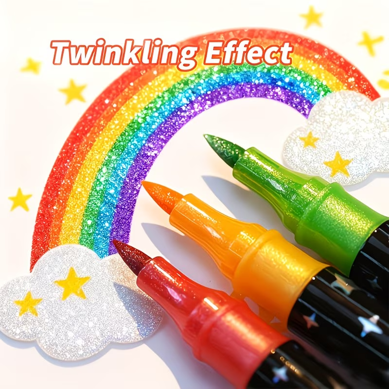 24 Colors Double Head Glitter  - Correction Pen Fine avis et prix