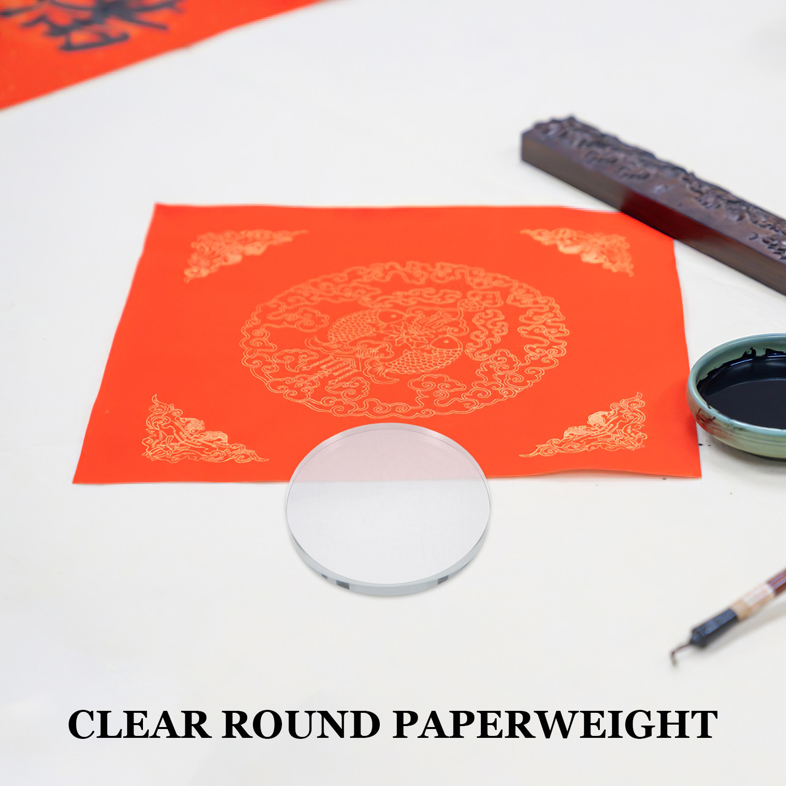 Heavy Round Glass Paperweight  - Book Weight Glass avis et prix