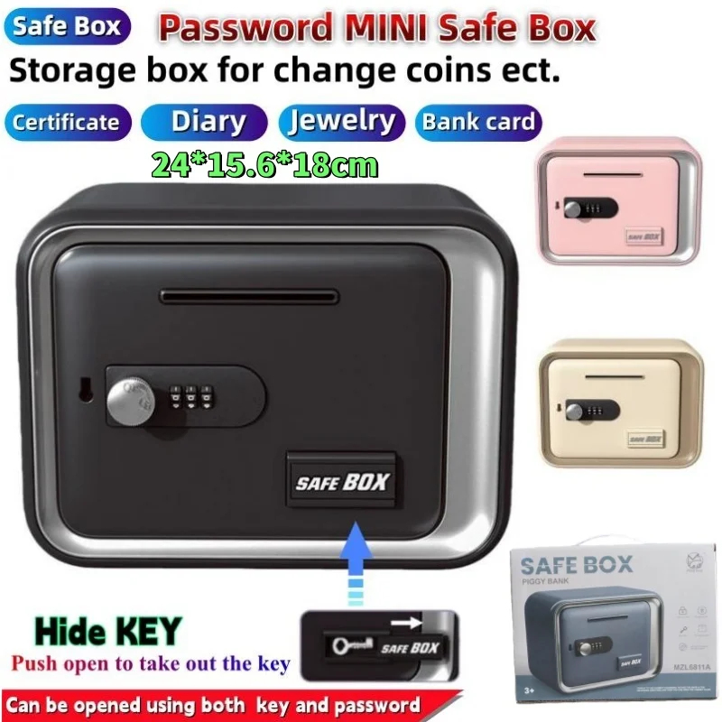 24x18x15cm Safe Box with Key L - Card Index Box avis et prix
